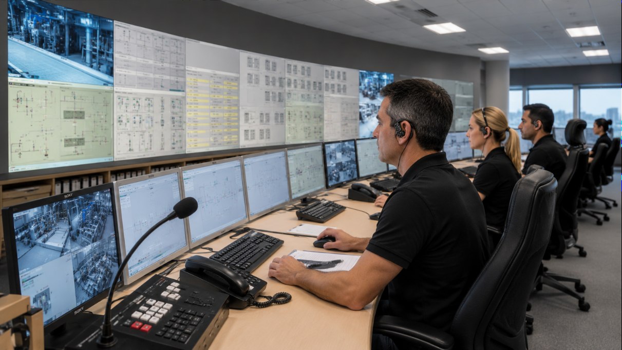 Operadores de sala de control usando Kamino Critical